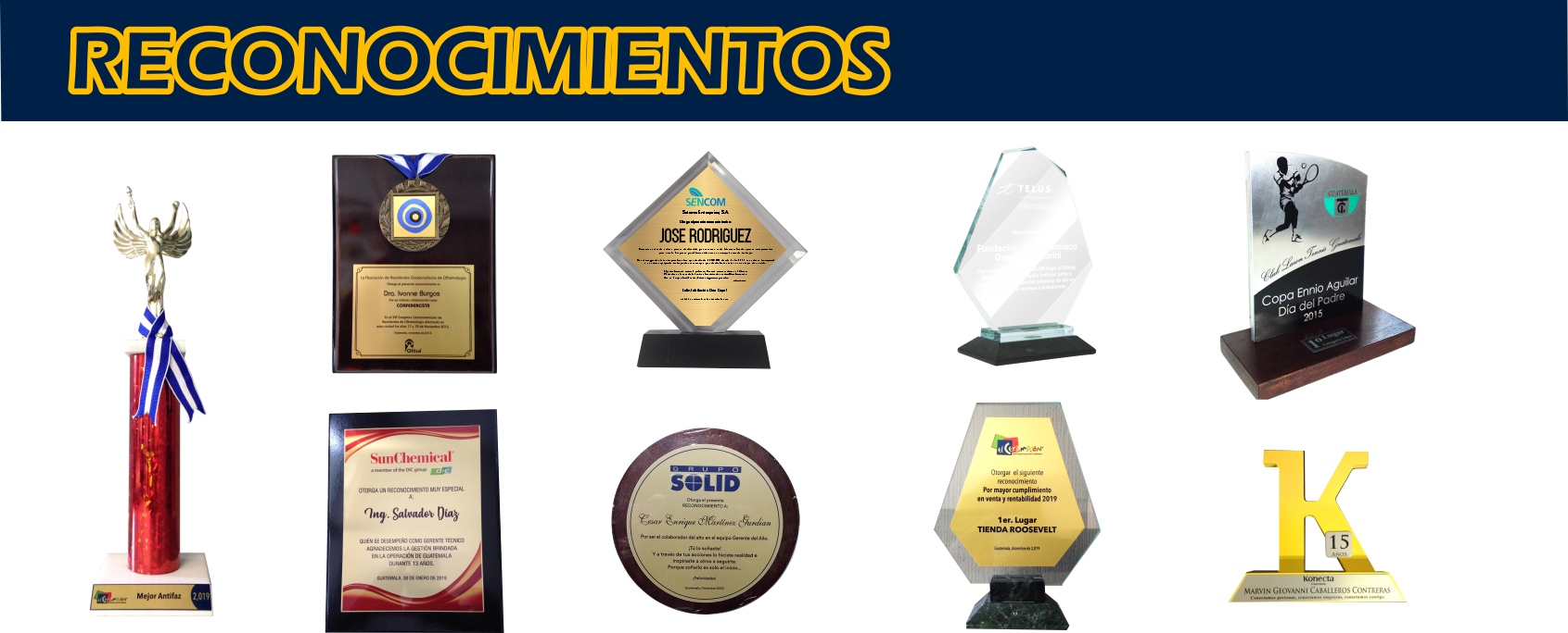 Medallas, Trofeos y Reconocimientos